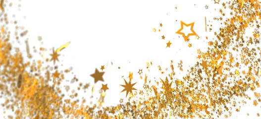 Sparkling gold stars burst on white. Perfect for holidays, celebrations, and more!