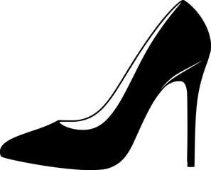 shoe high heel line art silhouette vector illustration
