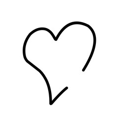 Heart doodles, decorative hearts line art, heart illustration borde, love symbol collection, isolated on white background