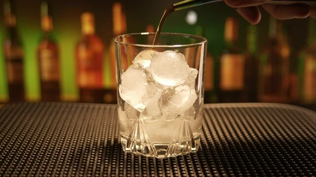 White russian cocktail preparation