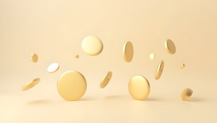 Clean symbolic visuals of money, coins, and finance elements captured in minimal, text-free compositions. AI-Generated!

