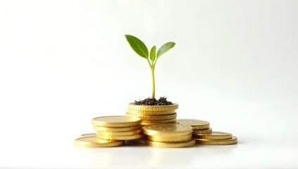 Clean symbolic visuals of money, coins, and finance elements captured in minimal, text-free compositions. AI-Generated!

