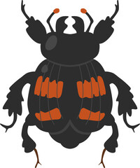Burying Beetle Insect Vector Illustration