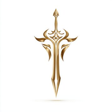 Elegant Gold Sword Design with Intricate Details