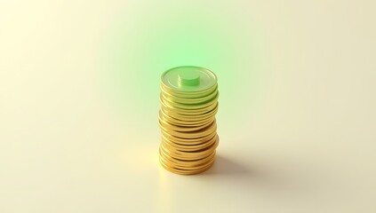 Symbolic visuals blending money, savings, and green energy with clean minimal style and soft lighting. AI-Generated!

