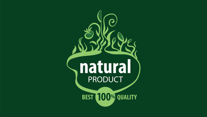 Vector logo of a natural product, hand-drawn in an artistic style