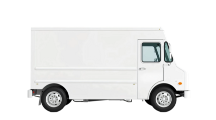 White Food truck isolated on transparent or white background