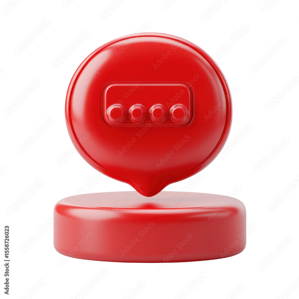 Poster red password alert secure access icon protected login authentication on transparent background