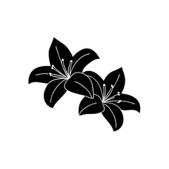 creative Lilies Icon vector silhouette illustration isolated on white background