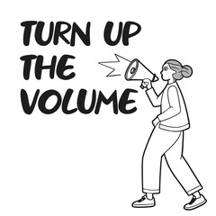Fototapeta premium Creative Typography Minimalist T-shirt Design, Turn Up the Volume