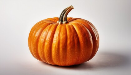Fototapeta premium painted depiction of a single pumpkin on a white background