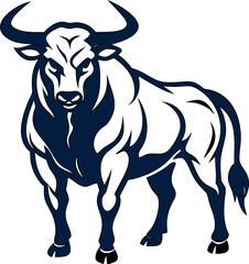 Black bull icon in clean vector line style. Great for apps, tattoos, and branding.