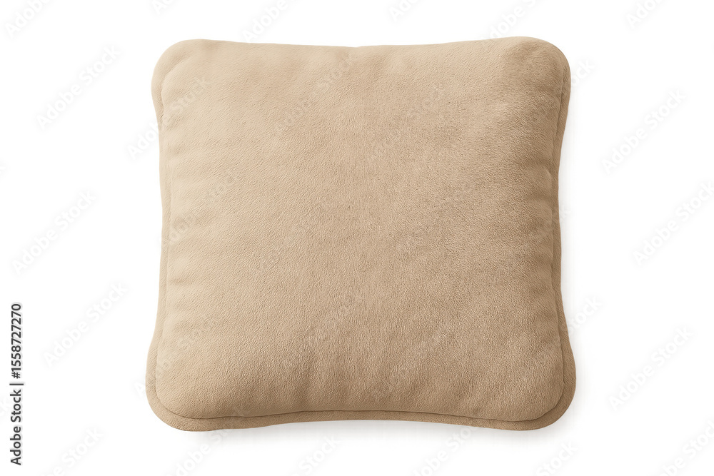 Poster beige pillow with soft texture isolated on transparent background, perfect for adding a touch of com