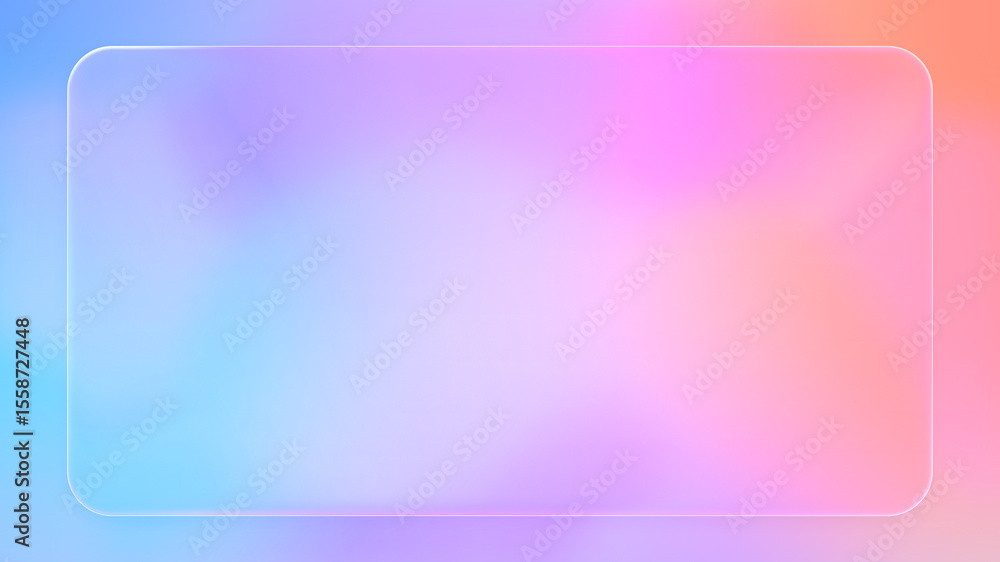 Aufkleber beautiful transparent rounded rectangle liquid glass frame background, realistic glassmorphism user 