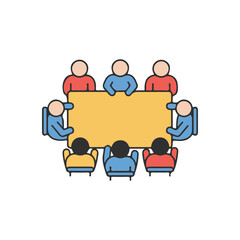 Obraz premium business meeting Vector Icons – People Around a Table icon, suitable for infographics and app designs