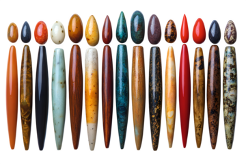 Nail assortment in different sizes isolated on white background