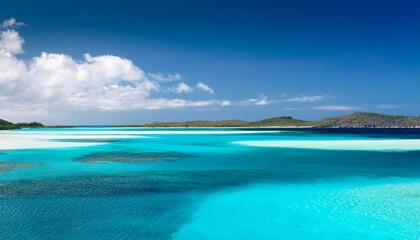 Fototapeta premium minimalist wallpaper of blue lagoon with turquoise tones