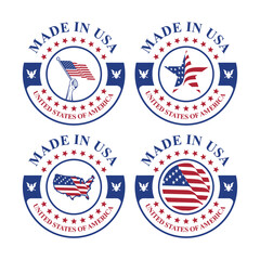 made in usa stamp circle vector design set