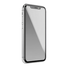 Modern Smartphone Showcase High Resolution Mobile Device Silver Detail on transparent background