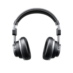 Black headphone rendering on transparent background studio shot sound audio listening comfort style