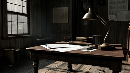 Sunlit antique study