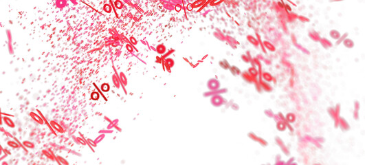 Abstract background of red percentage symbols. Perfect for sale, discount, promotion concepts.