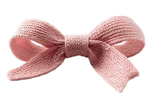 Plain cotton shoelace tied in bow isolated on white background