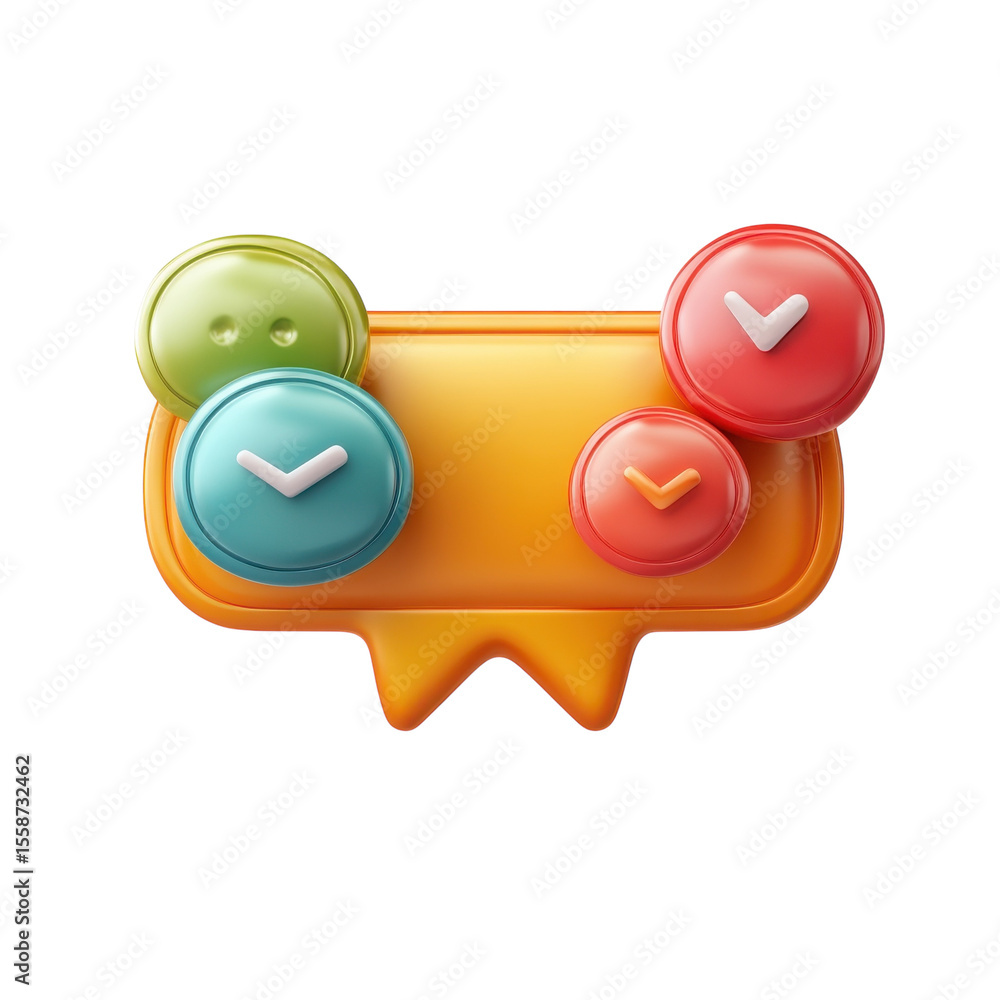 Fototapete notification alert icons symbols check message feedback design approval on transparent background