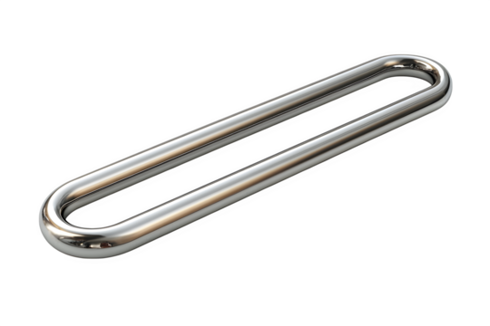 Plain metal paperclip in standard size isolated on white background