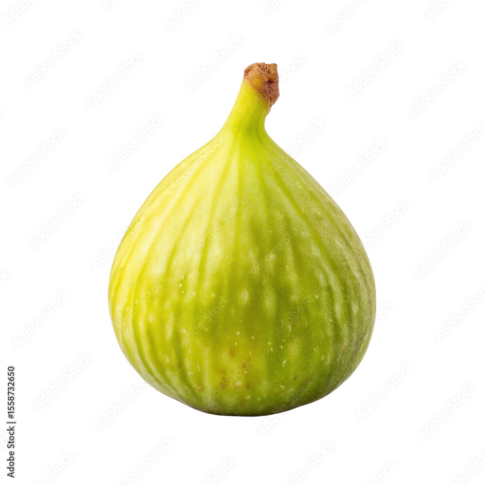 Poster fresh green fig isolated on white background showcasing unique texture and shape for culinary and di