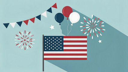 Obraz premium Happy Independence Day United States Of America 4th July Celebration Concept