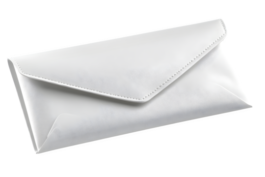 Plain white envelope with gummed flap isolated on white background