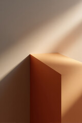 minimalist studio photograph featuring abstract geometric shapes in warm tones
