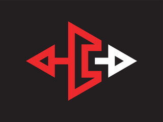 Geometric Abstract H and C Letter Logo with Arrow Design Element
