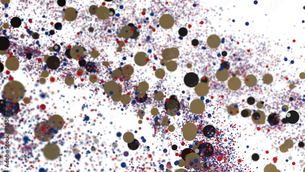 Aufkleber Abstract Background with Colorful Bubbles and Particles