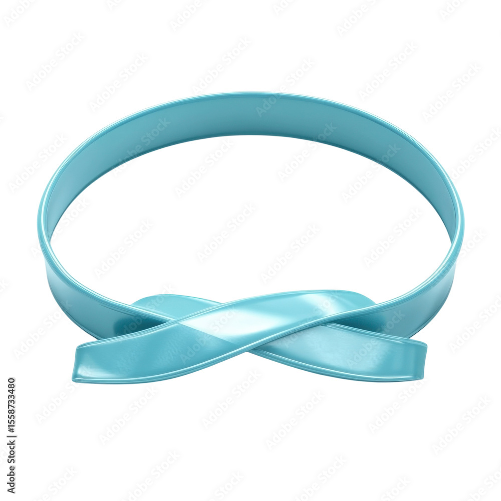 Aufkleber glossy twist aqua ribbon loop abstract design conceptual art modern on transparent background