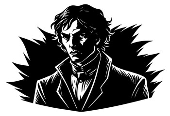 Silhouette Vector Art Illustration of Mysterious Man