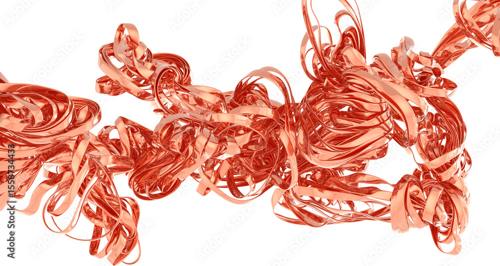 Aufkleber high-resolution image of abstract rose gold metallic swirls and curves. perfect for backgrounds, tex