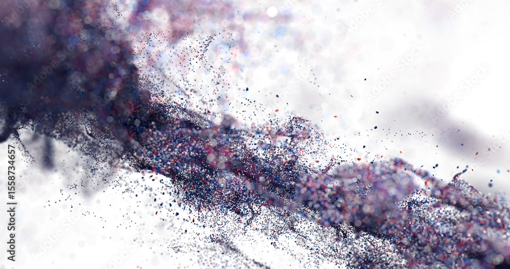 Aufkleber dynamic abstract background with vibrant blue red particles. perfect for tech, energy, and innovatio