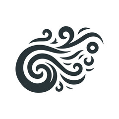 Fototapeta premium Abstract tribal wind swirl icon in gray