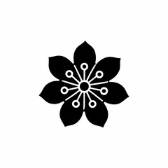 creative Cherry blossoms (sakura)Icon vector silhouette illustration isolated on white background