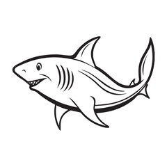 Fototapeta premium Shark Silhouette vector illustration logo sticker icon