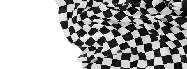 High-resolution image of a black and white checkered flag, perfect for backgrounds or design...