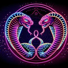 neon effect of snake