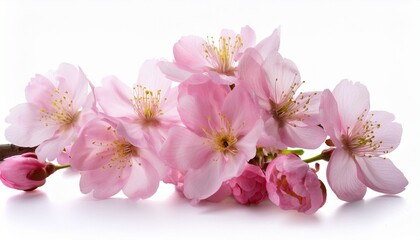 beautiful sakura flowers isolated on white