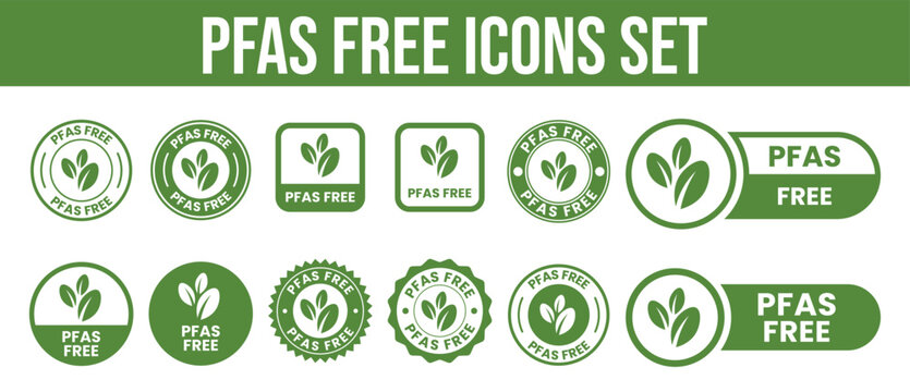 PFAS Free circle logo badge design. Suitable for information and product label, PFAS Free icon set. PFAS Free logo, label, badge, symbol, emblem, stamp, black, line, vector .