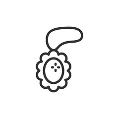 Award medal with ribbon, linear icon. Achievement, honor, recognition, or excellence. Line with editable stroke.