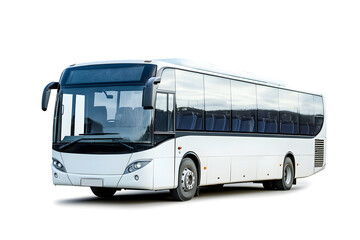 airport shuttle bus actively transporting passengers - public transportation in facilitating air travel and connectivity white background