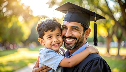 Proud Father and Son at Graduation
