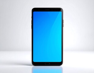 Black phone with bright blue screen
